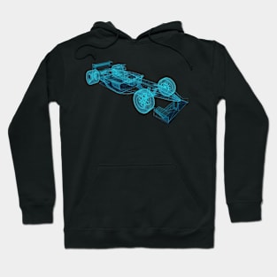 Formula1 Race Car Blue Prints Hoodie